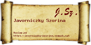 Javorniczky Szorina névjegykártya
